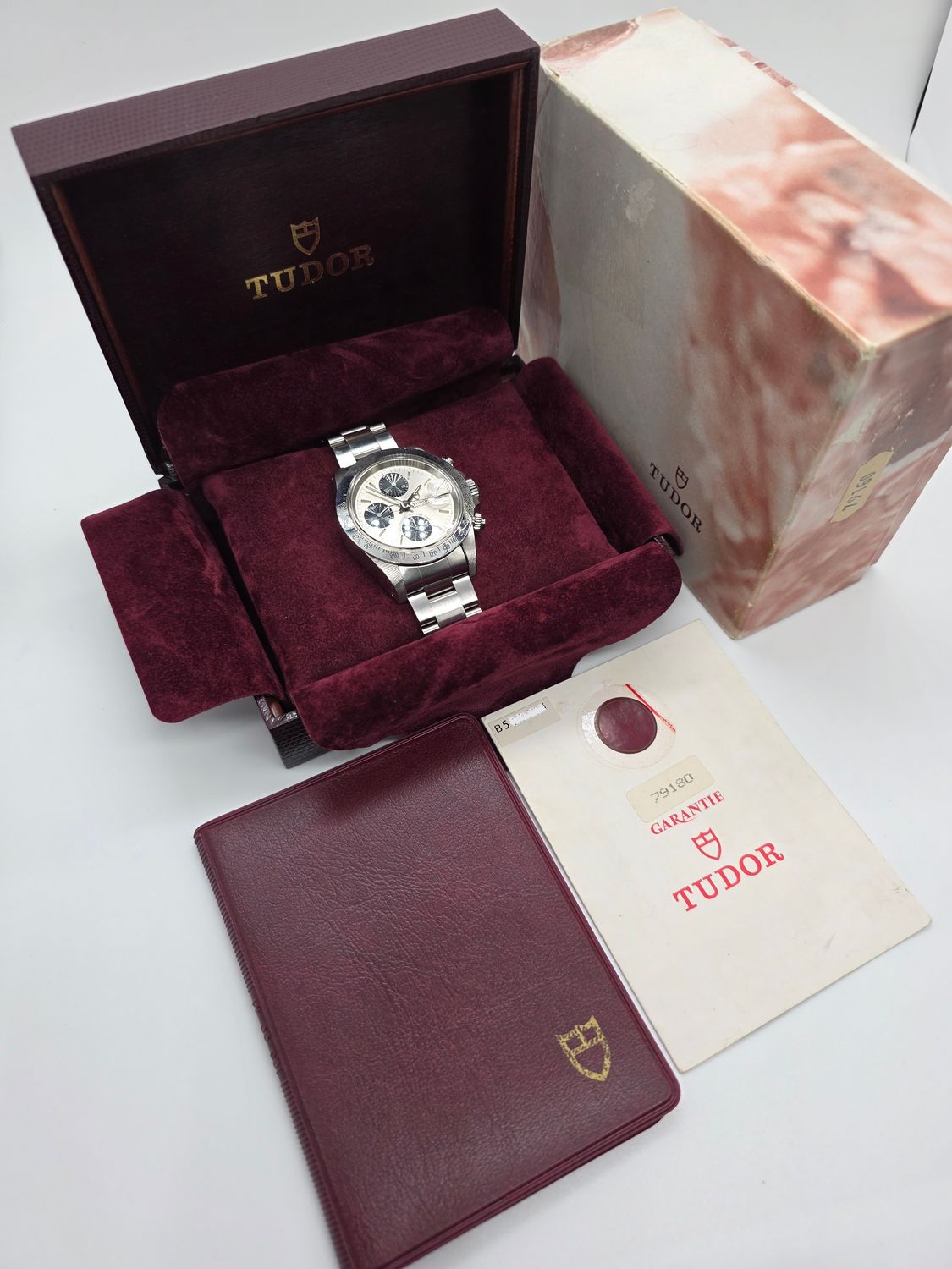 Tudor Oysterdate Chrono 79180 Silver Big Block 40mm, Unpolished Box &amp; Papers