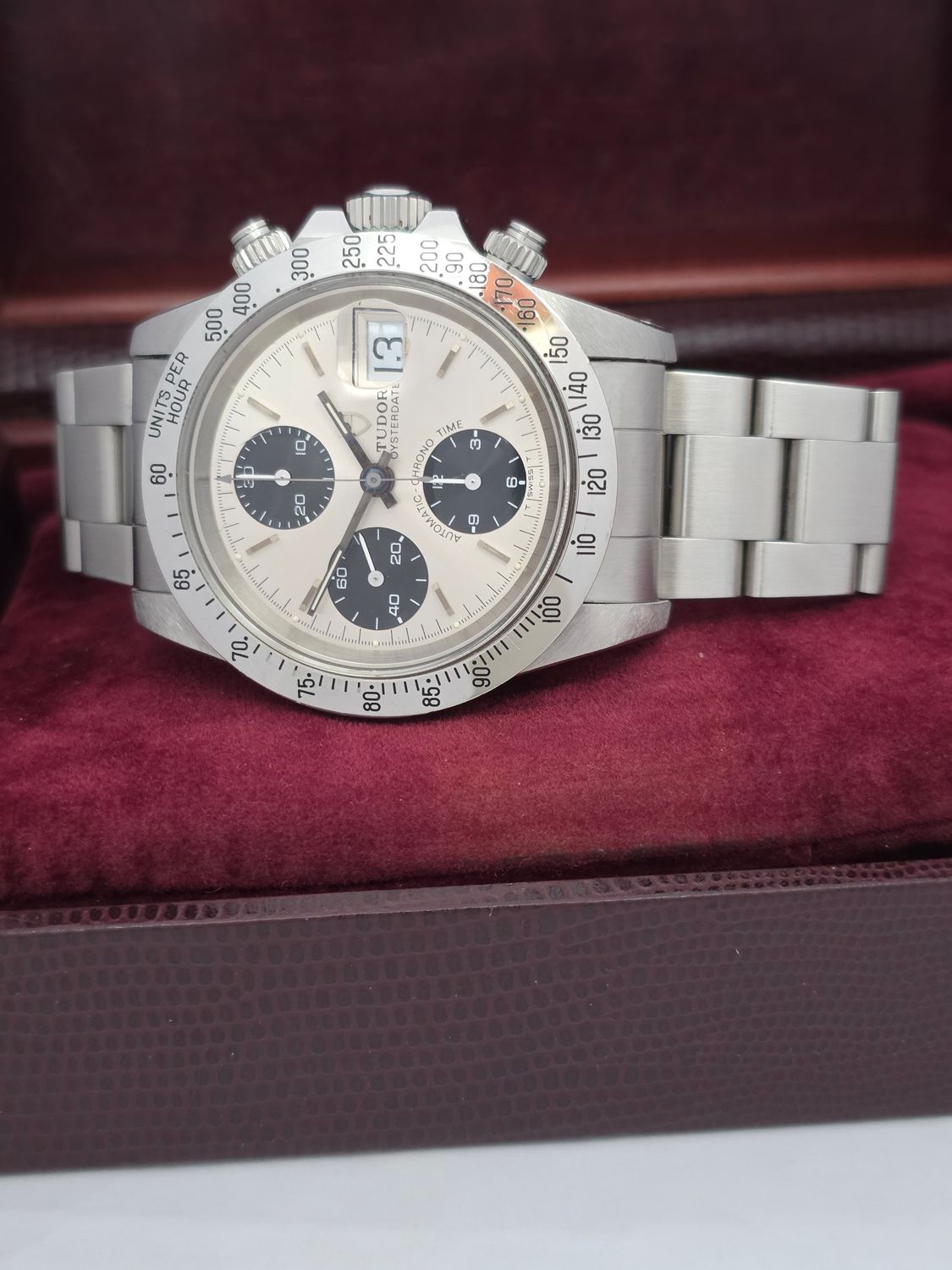 Tudor Oysterdate Chrono 79180 Silver Big Block 40mm, Unpolished Box &amp; Papers