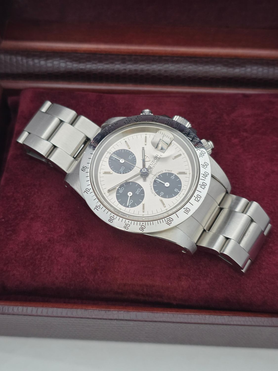 Tudor Oysterdate Chrono 79180 Silver Big Block 40mm, Unpolished Box &amp; Papers
