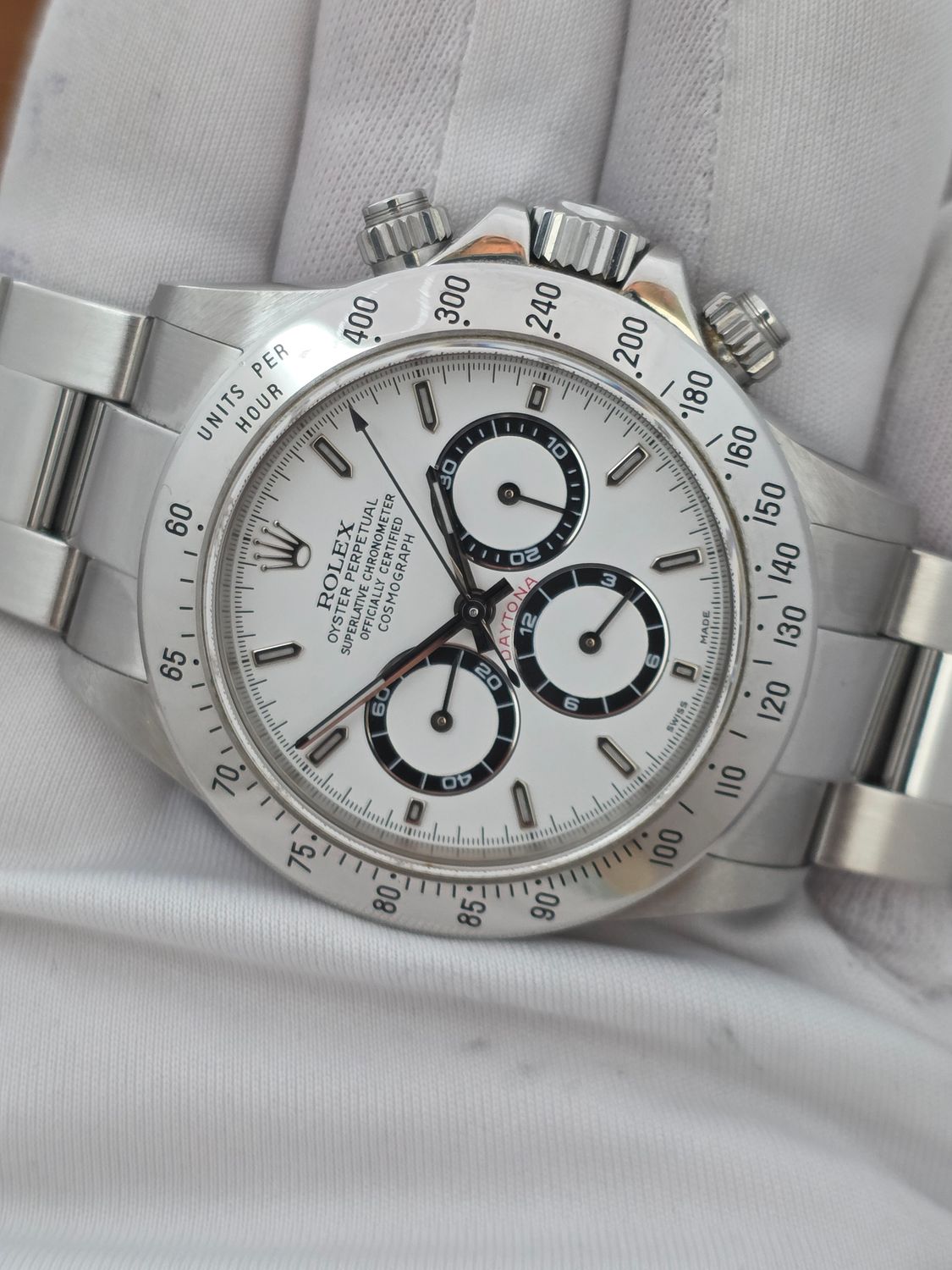 Rolex Daytona 16520 Zenith 40mm White Dial, 1999 Full Collectors Set, Unpolished