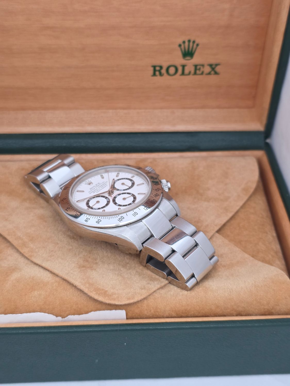 Rolex Daytona 16520 Zenith 40mm White Dial, 1999 Full Collectors Set, Unpolished