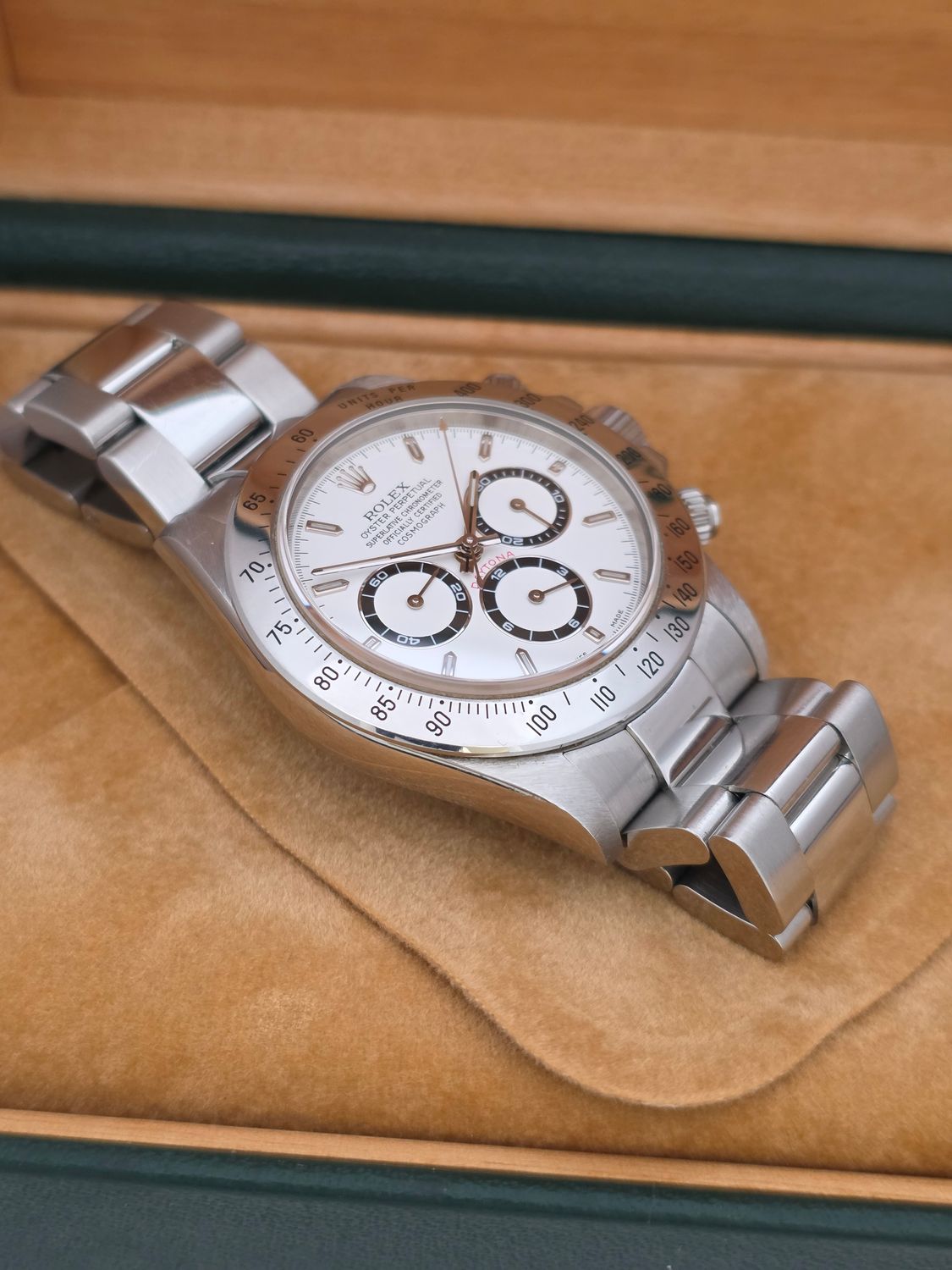 Rolex Daytona 16520 Zenith 40mm White Dial, 1999 Full Collectors Set, Unpolished
