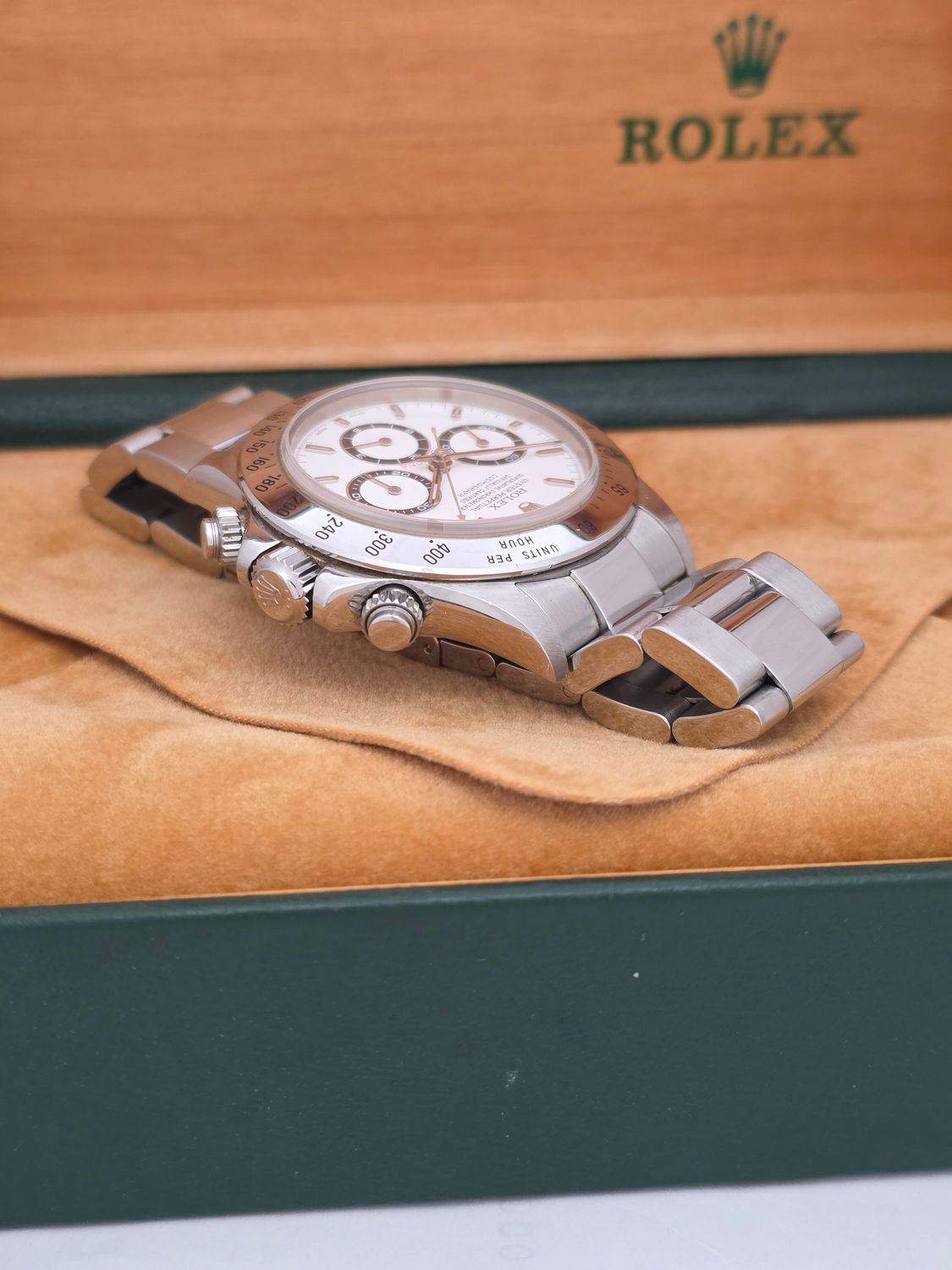 Rolex Daytona 16520 Zenith 40mm White Dial, 1999 Full Collectors Set, Unpolished