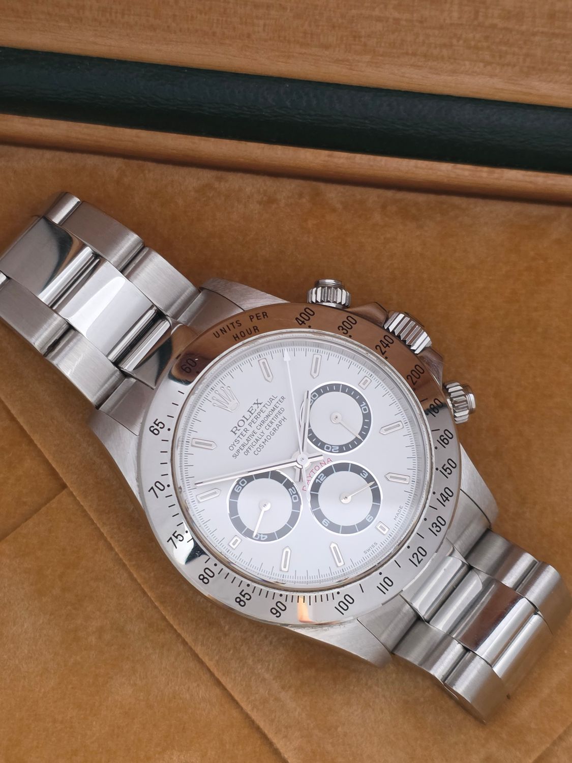 Rolex Daytona 16520 Zenith 40mm White Dial, 1999 Full Collectors Set, Unpolished