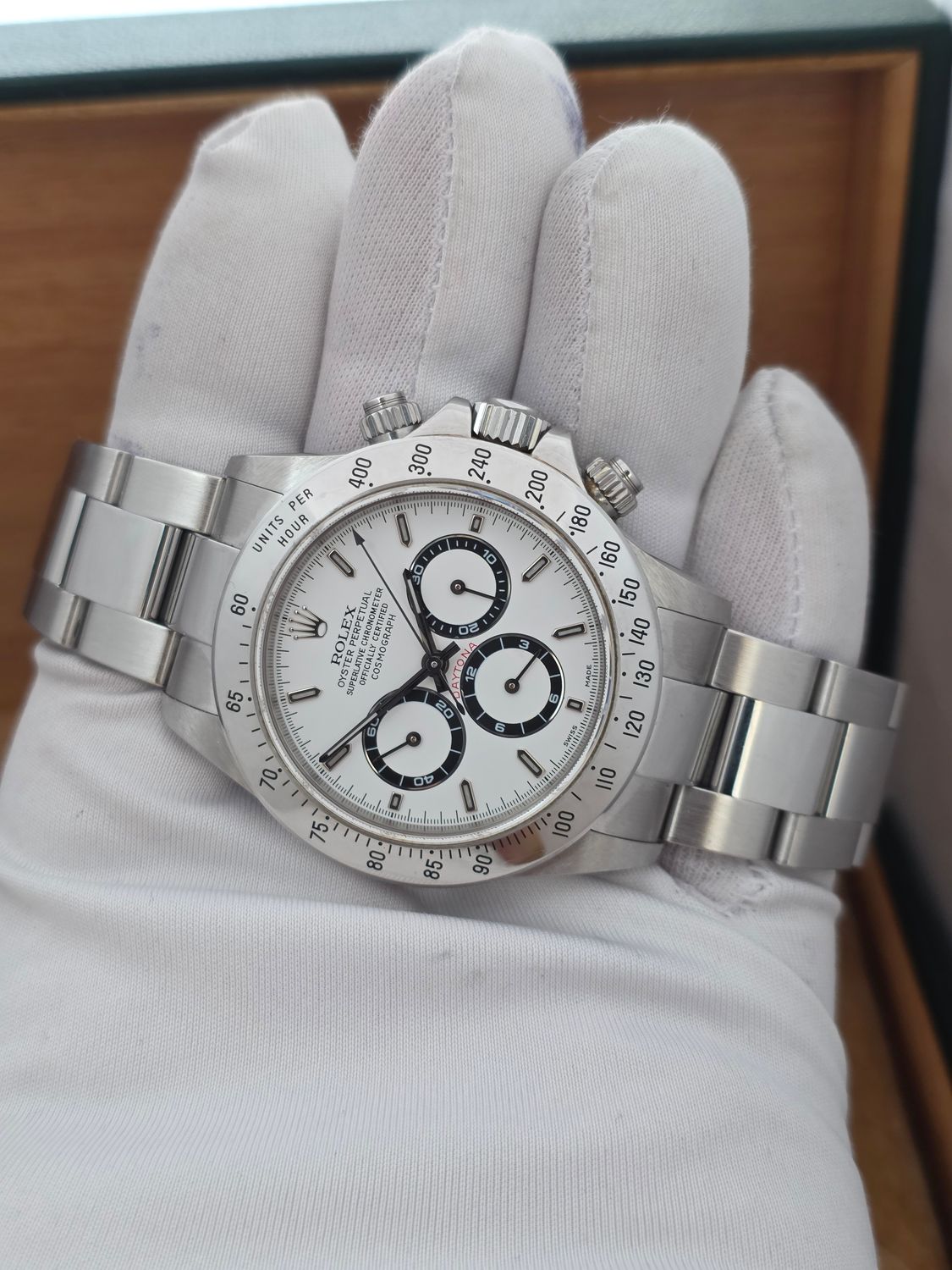 Rolex Daytona 16520 Zenith 40mm White Dial, 1999 Full Collectors Set, Unpolished