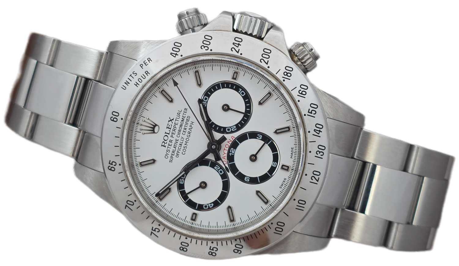 Rolex Daytona 16520 Zenith 40mm White Dial, 1999 Full Collectors Set, Unpolished