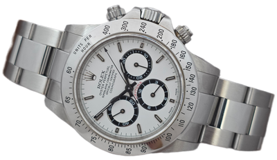 Rolex Daytona 16520 Zenith 40mm White Dial, 1999 Full Collectors Set, Unpolished Rolex Daytona 16520 Zenith 40mm White Dial, 1999 Full Collectors Set, Unpolished