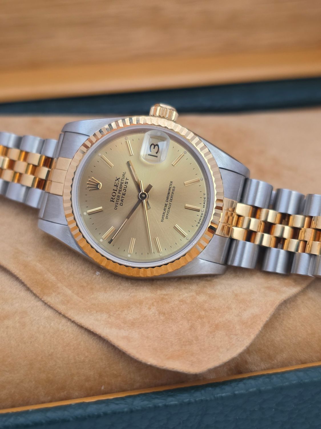 Rolex Datejust 31mm 68273 Champagne Dial NOS Stickered, 1993 Full Set