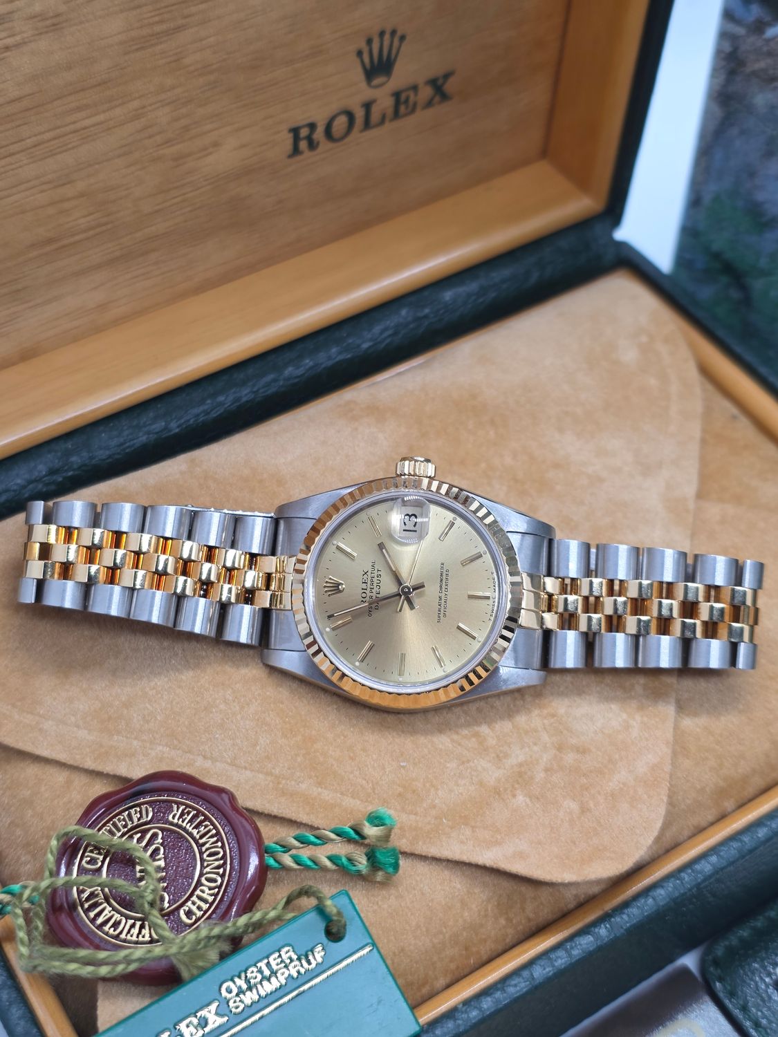 Rolex Datejust 31mm 68273 Champagne Dial NOS Stickered, 1993 Full Set