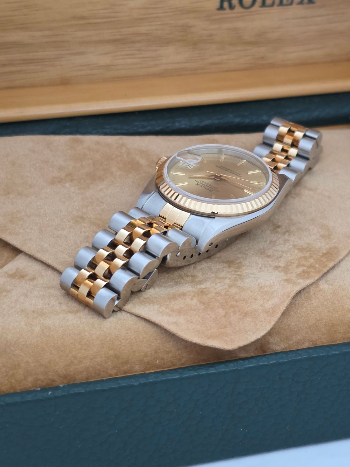 Rolex Datejust 31mm 68273 Champagne Dial NOS Stickered, 1993 Full Set