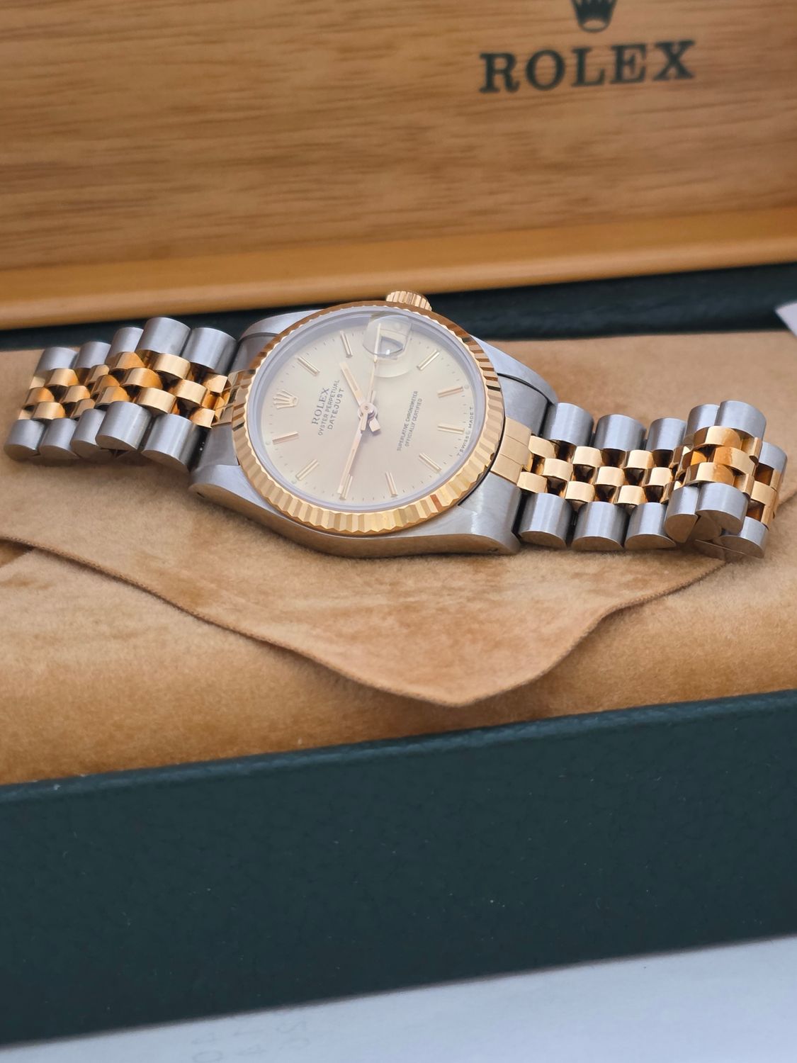 Rolex Datejust 31mm 68273 Champagne Dial NOS Stickered, 1993 Full Set