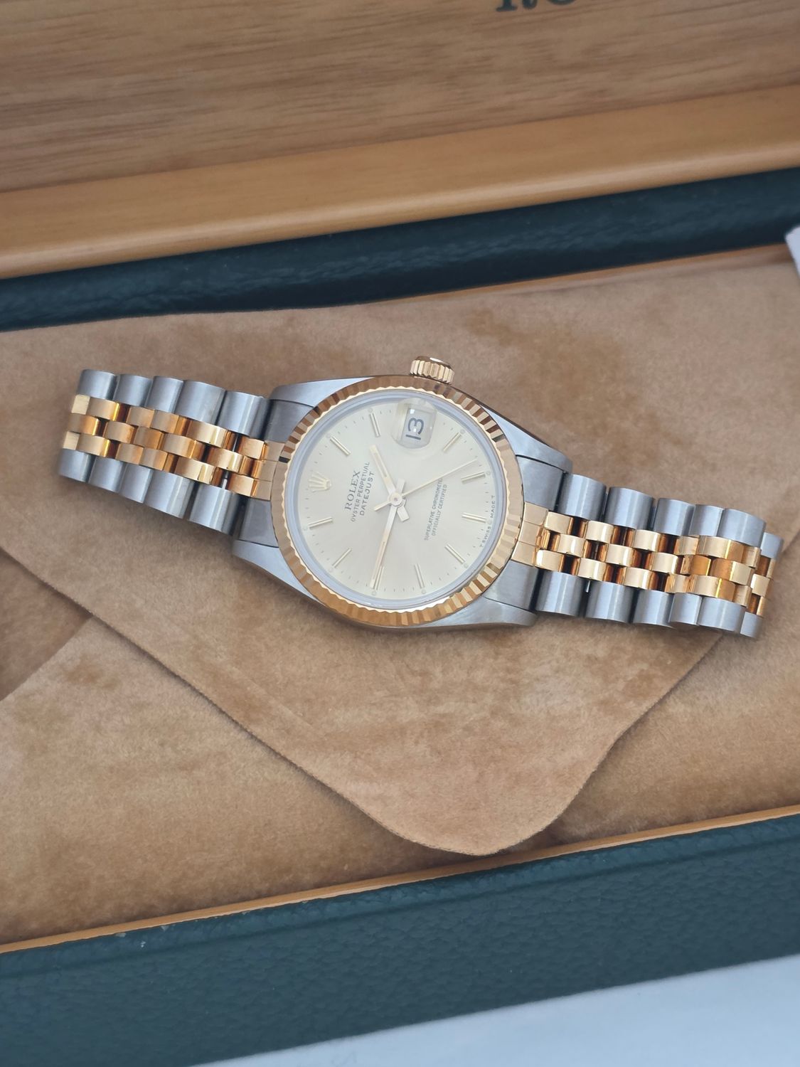 Rolex Datejust 31mm 68273 Champagne Dial NOS Stickered, 1993 Full Set