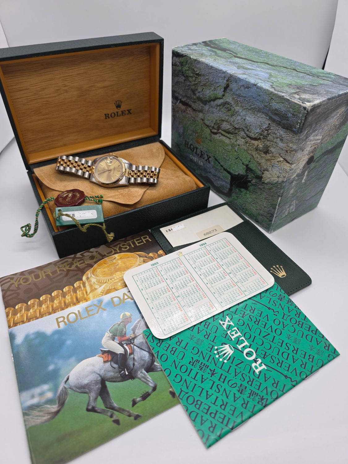 Rolex Datejust 31mm 68273 Champagne Dial NOS Stickered, 1993 Full Set
