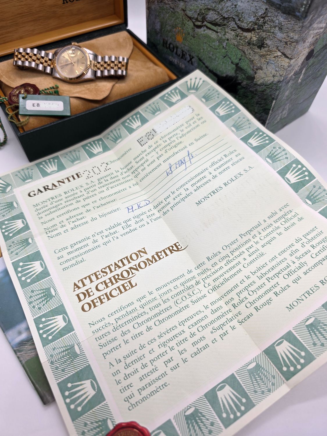 Rolex Datejust 31mm 68273 Champagne Dial NOS Stickered, 1993 Full Set