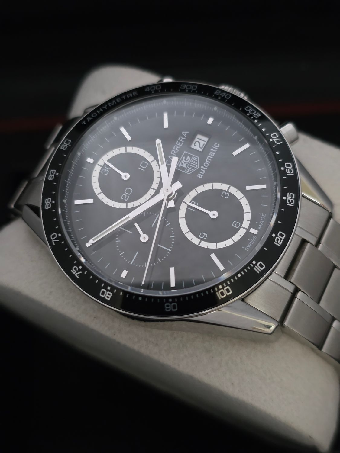 TAG Heuer Carrera CV2010 Chronograph, Black Watch - 2011 Box &amp; Papers