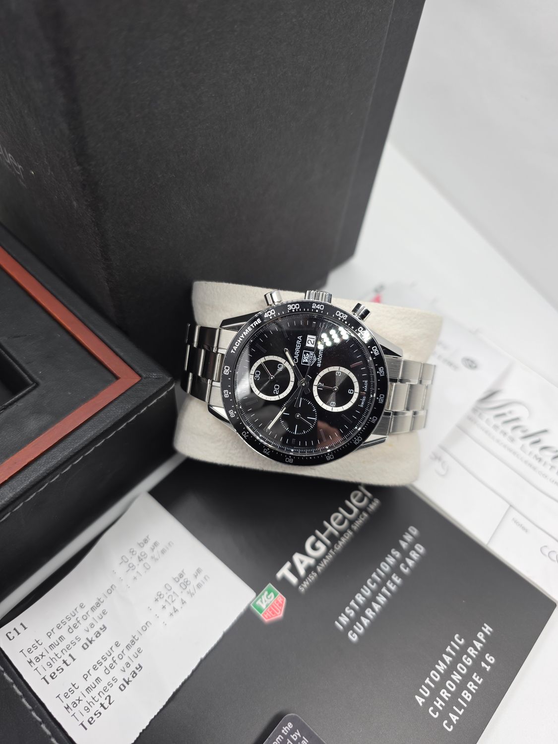 TAG Heuer Carrera CV2010 Chronograph, Black Watch - 2011 Box &amp; Papers