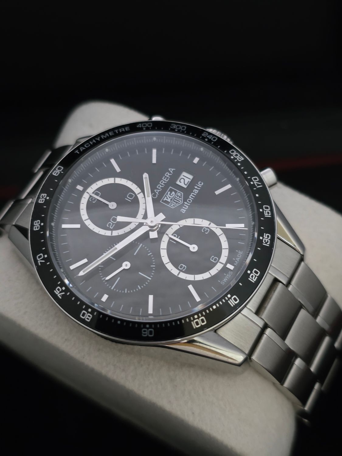 TAG Heuer Carrera CV2010 Chronograph, Black Watch - 2011 Box &amp; Papers