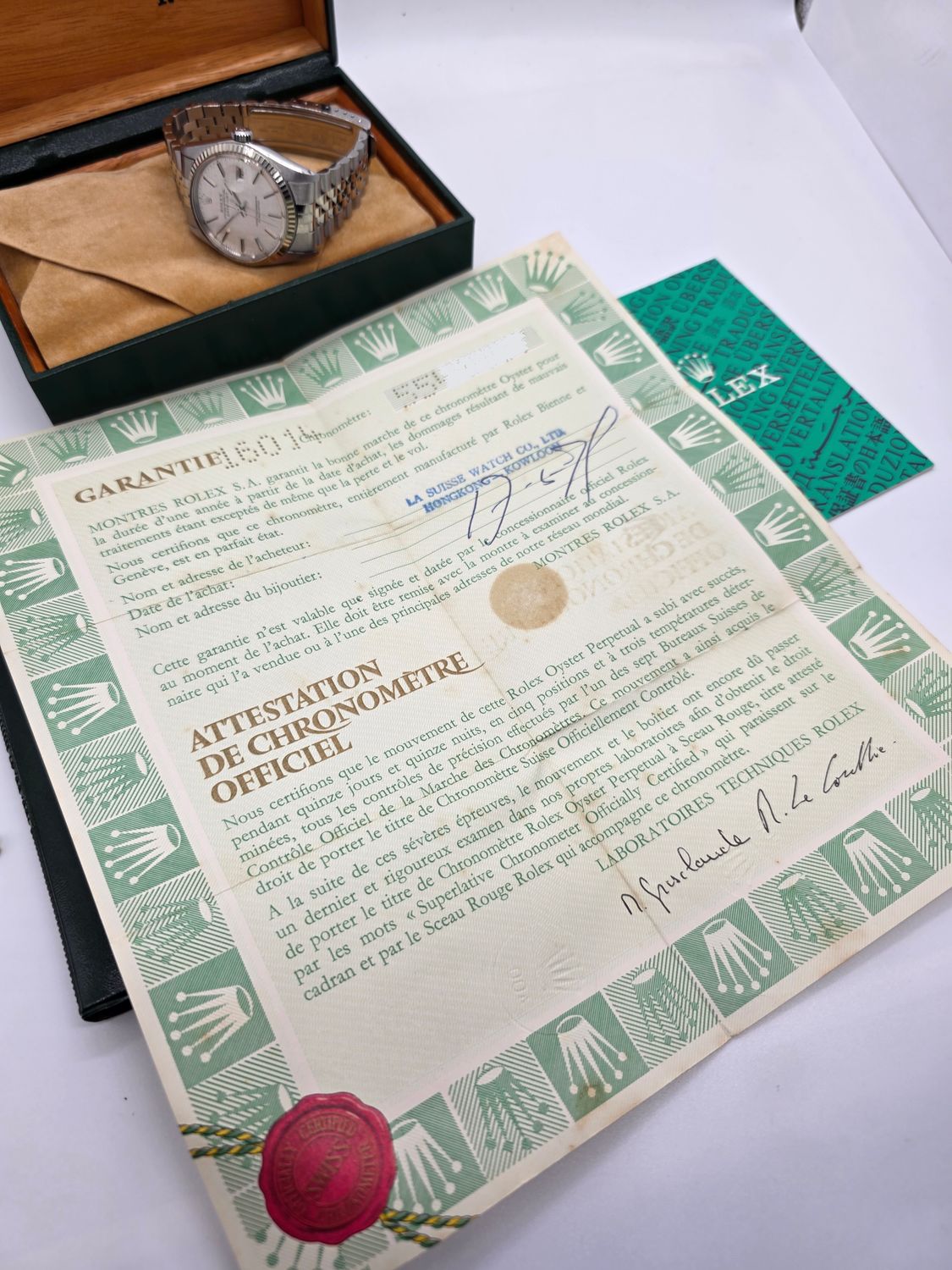 Rolex Datejust 16014 Silver Linen Dial, 36mm 1978 Box &amp; Papers