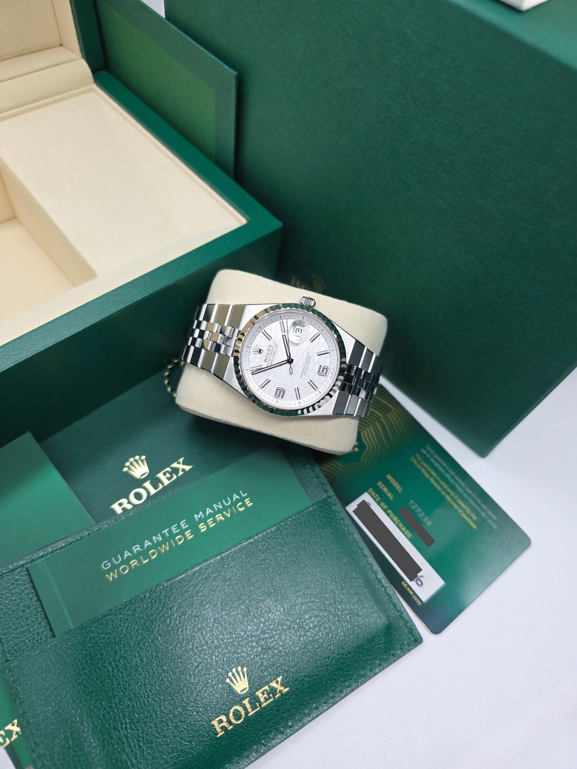 Rolex Land Dweller 127234 Watch 36mm, 2026 Full Set Unworn, 18k Gold Bezel