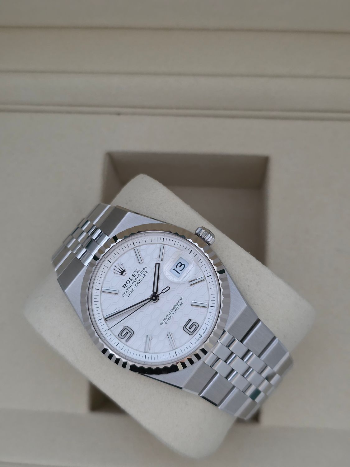 Rolex Land Dweller 127234 Watch 36mm, 2026 Full Set Unworn, 18k Gold Bezel