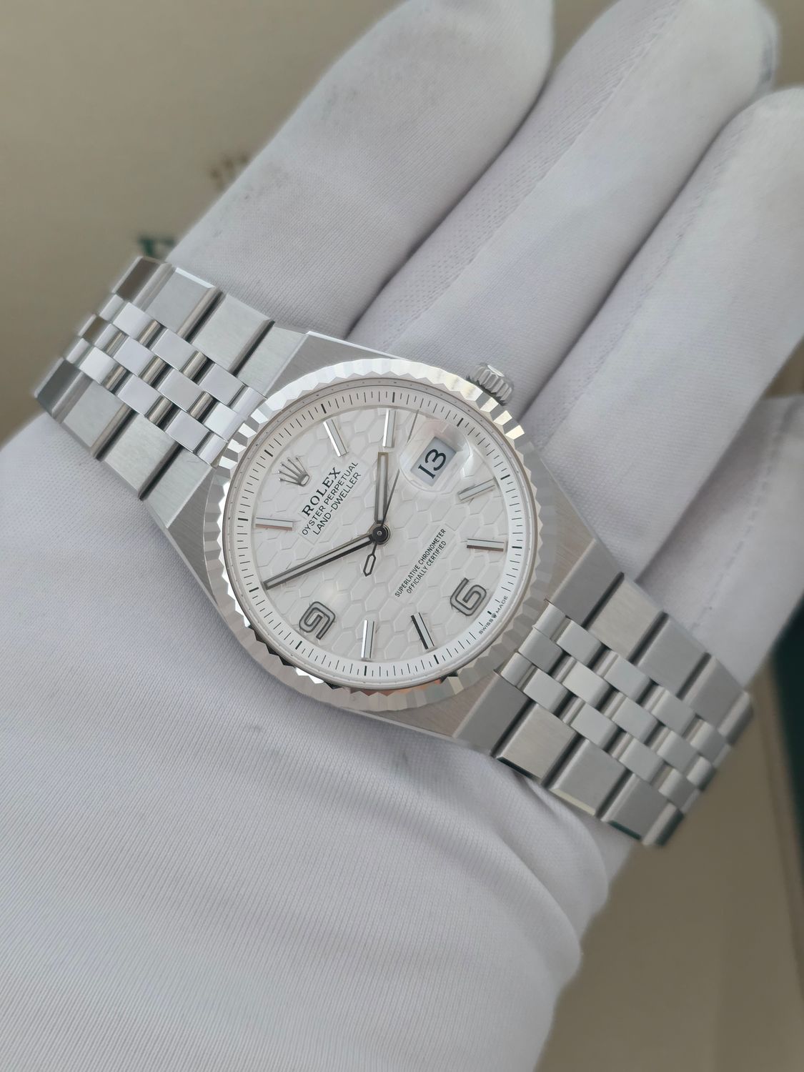 Rolex Land Dweller 127234 Watch 36mm, 2026 Full Set Unworn, 18k Gold Bezel