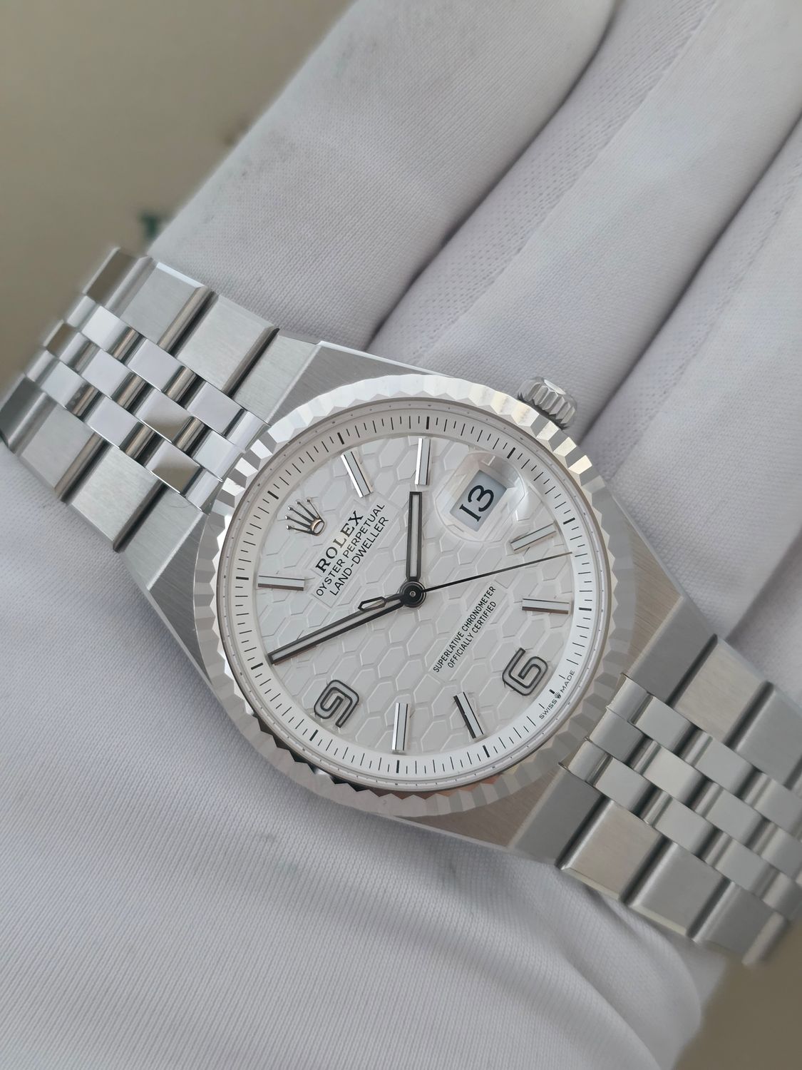 Rolex Land Dweller 127234 Watch 36mm, 2026 Full Set Unworn, 18k Gold Bezel