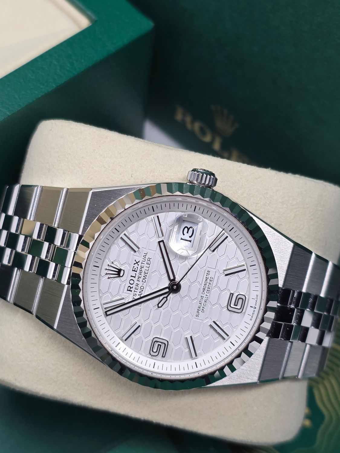 Rolex Land Dweller 127234 Watch 36mm, 2026 Full Set Unworn, 18k Gold Bezel