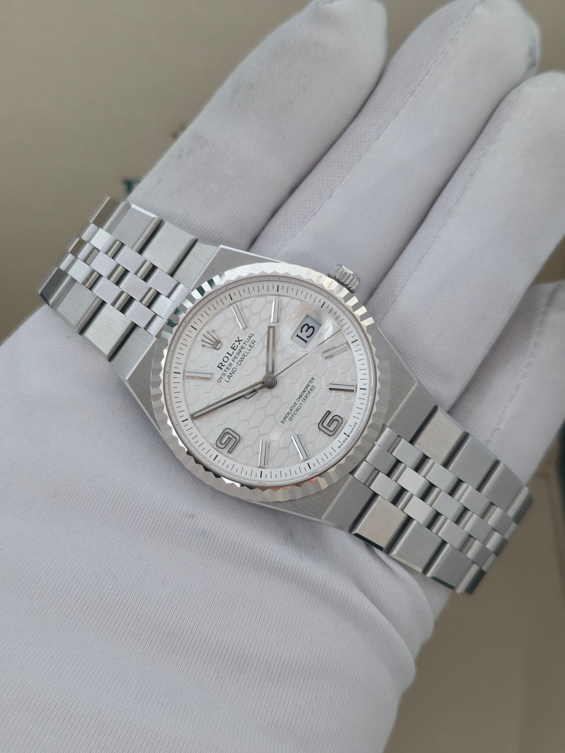 Rolex Land Dweller 127234 Watch 36mm, 2026 Full Set Unworn, 18k Gold Bezel