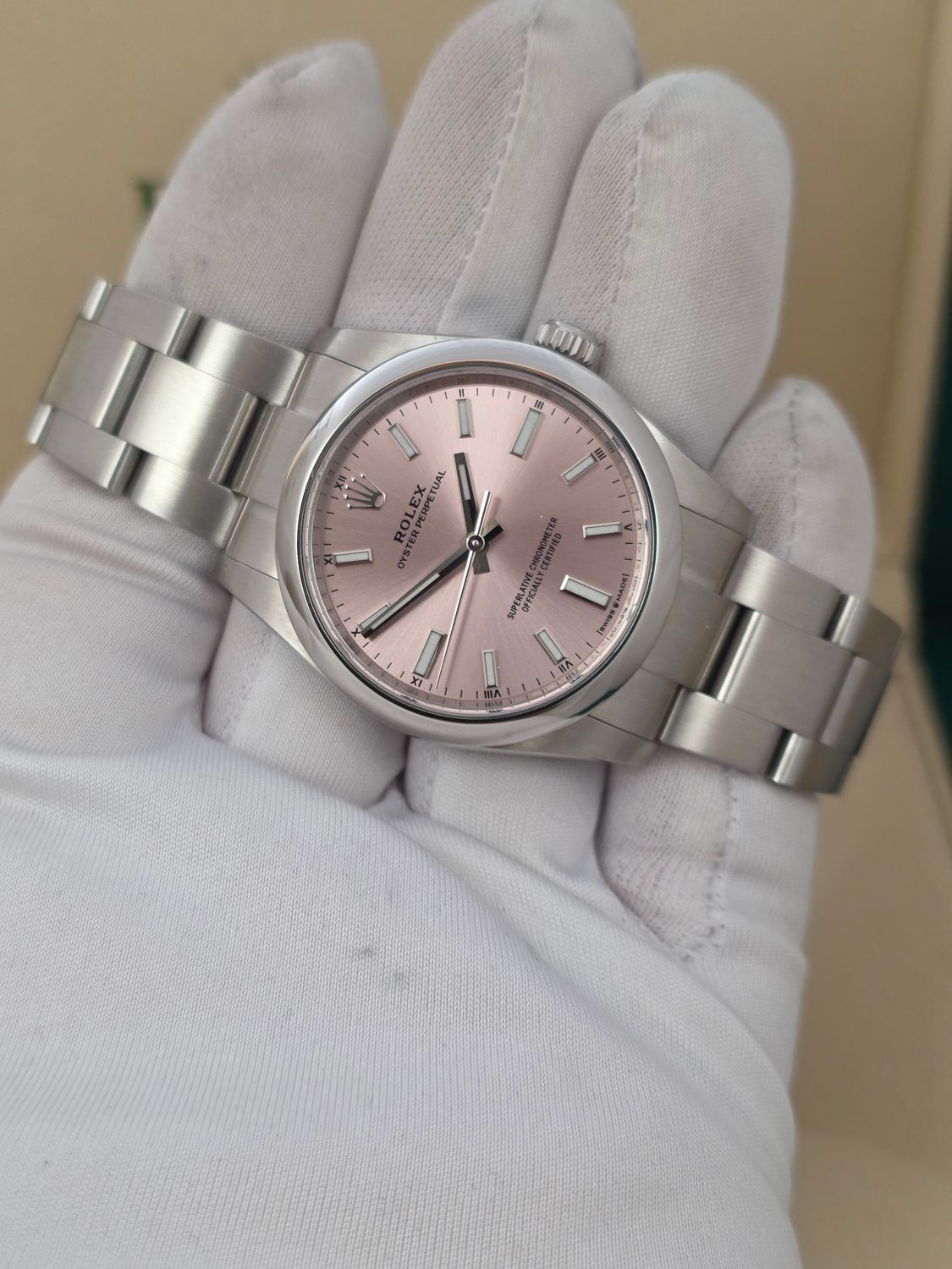 Rolex Oyster Perpetual 124200 34mm Pink Dial 2022 Full Set, Original Receipt