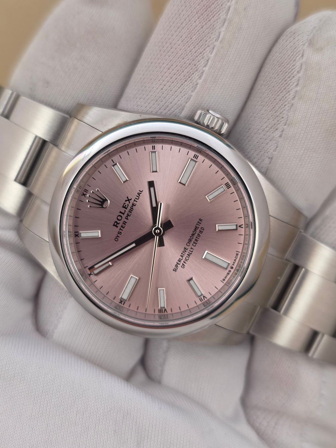 Rolex Oyster Perpetual 124200 34mm Pink Dial 2022 Full Set, Original Receipt