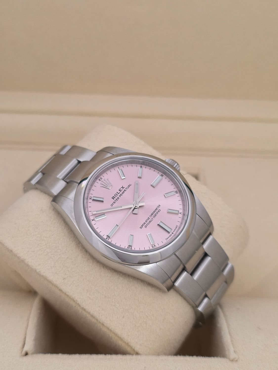 Rolex Oyster Perpetual 124200 34mm Pink Dial 2022 Full Set, Original Receipt