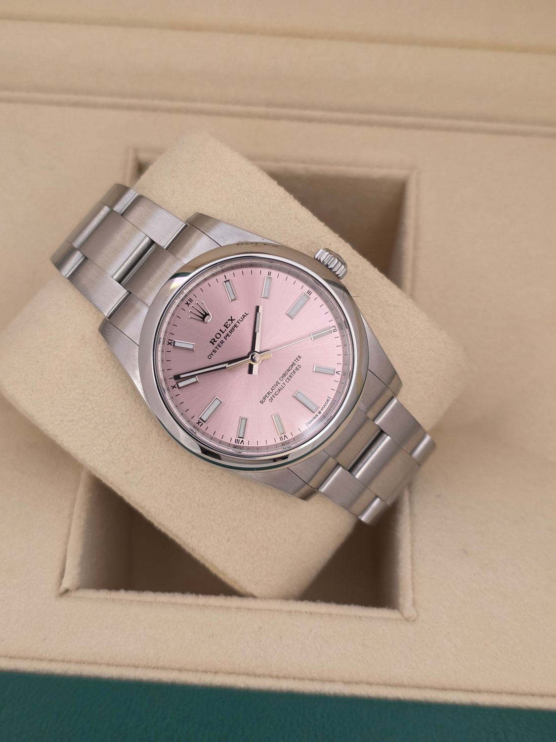 Rolex Oyster Perpetual 124200 34mm Pink Dial 2022 Full Set, Original Receipt