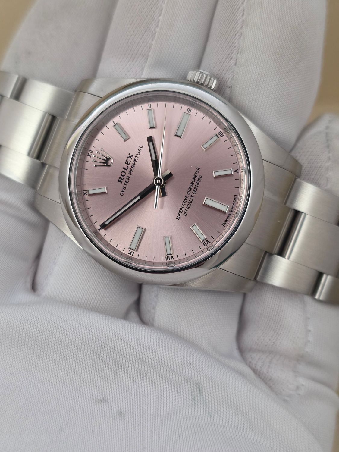 Rolex Oyster Perpetual 124200 34mm Pink Dial 2022 Full Set, Original Receipt