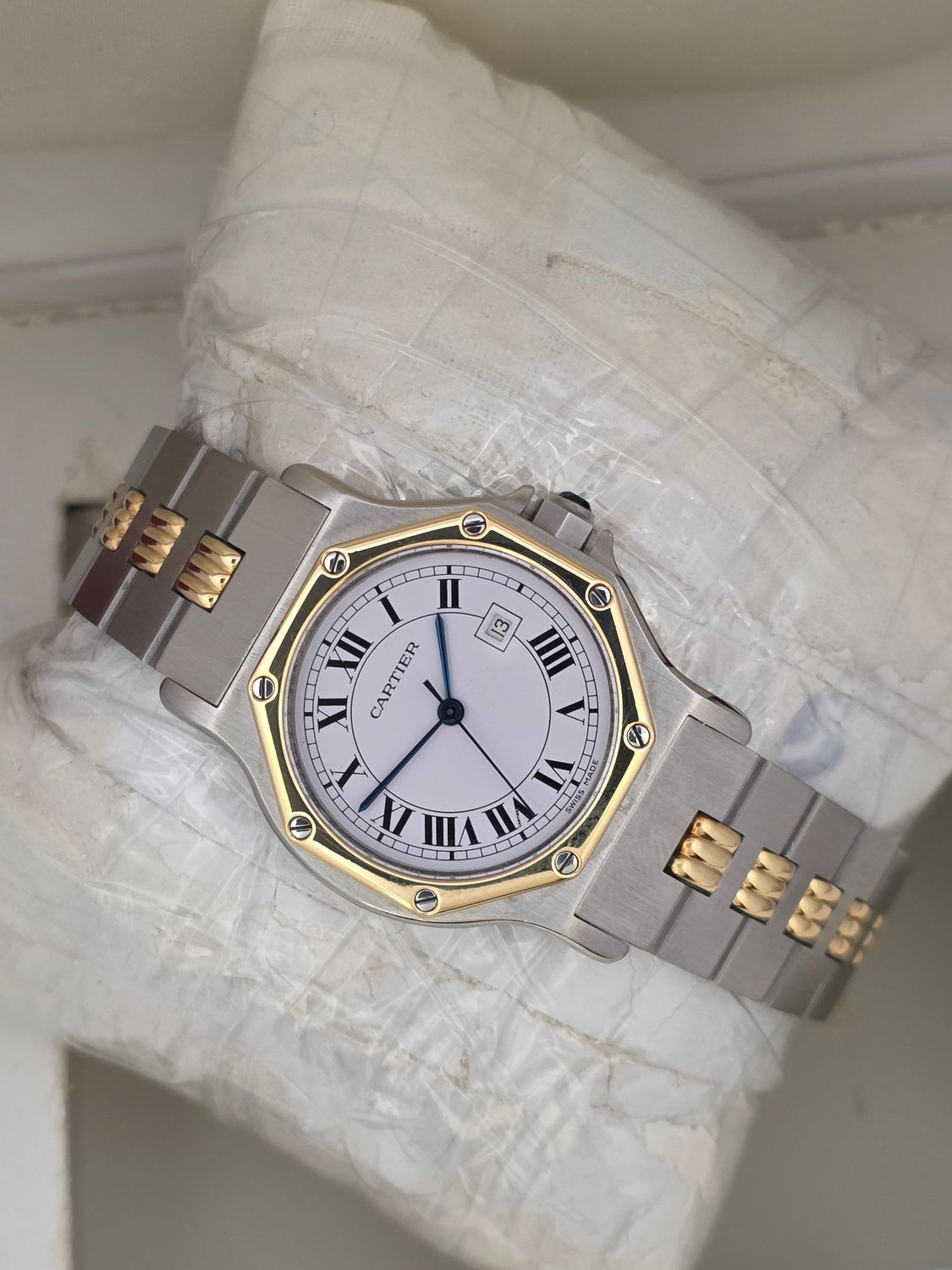 Cartier Santos de Cartier Octagon, White Watch - Ref 2966