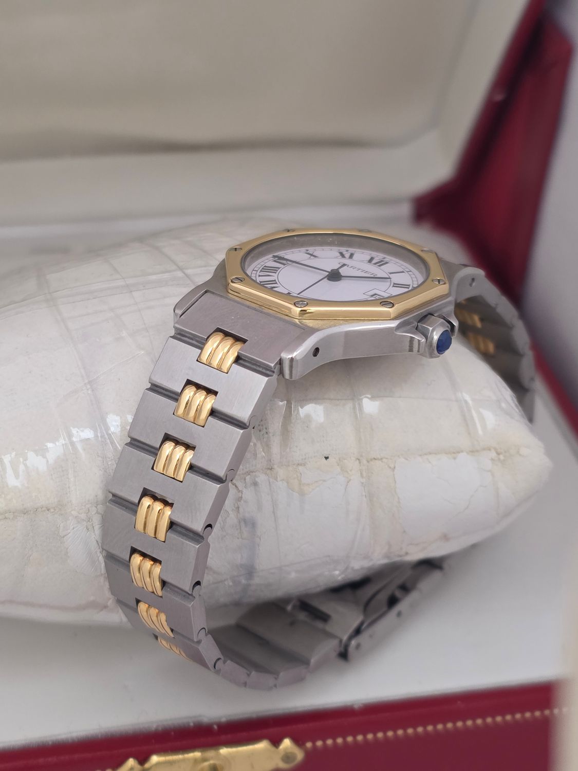 Cartier Santos de Cartier Octagon, White Watch - Ref 2966