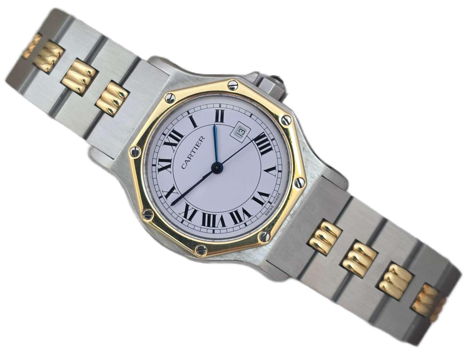 Cartier Santos de Cartier Octagon, White Watch - Ref 2966