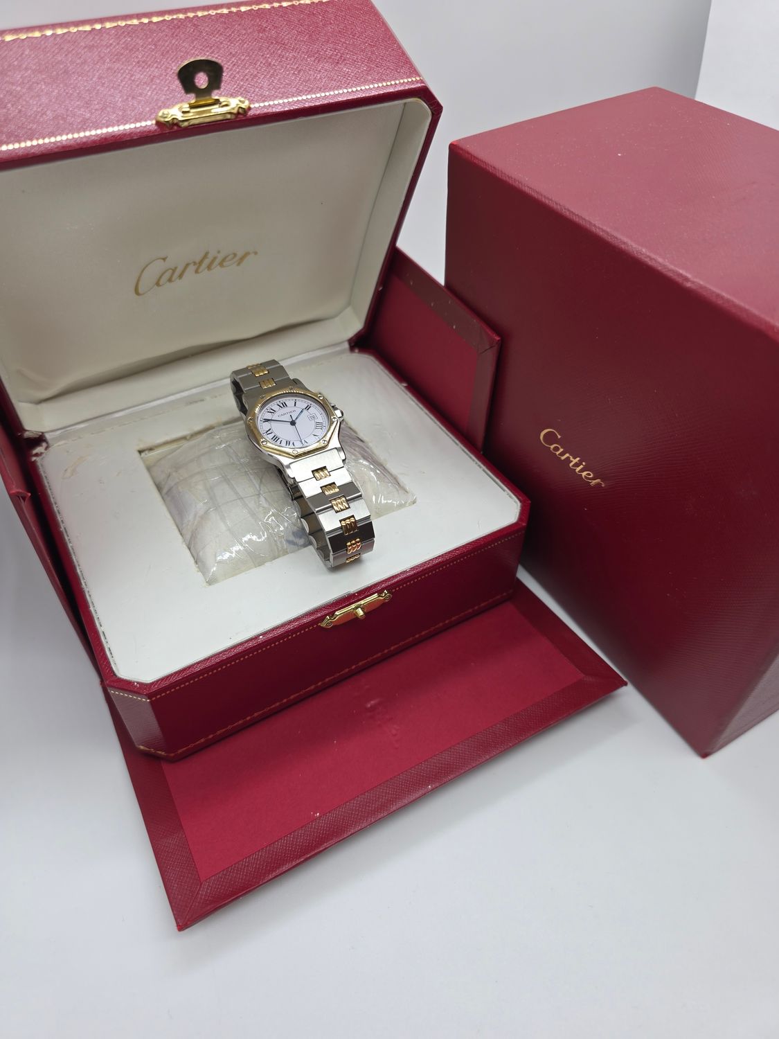 Cartier Santos de Cartier Octagon, White Watch - Ref 2966