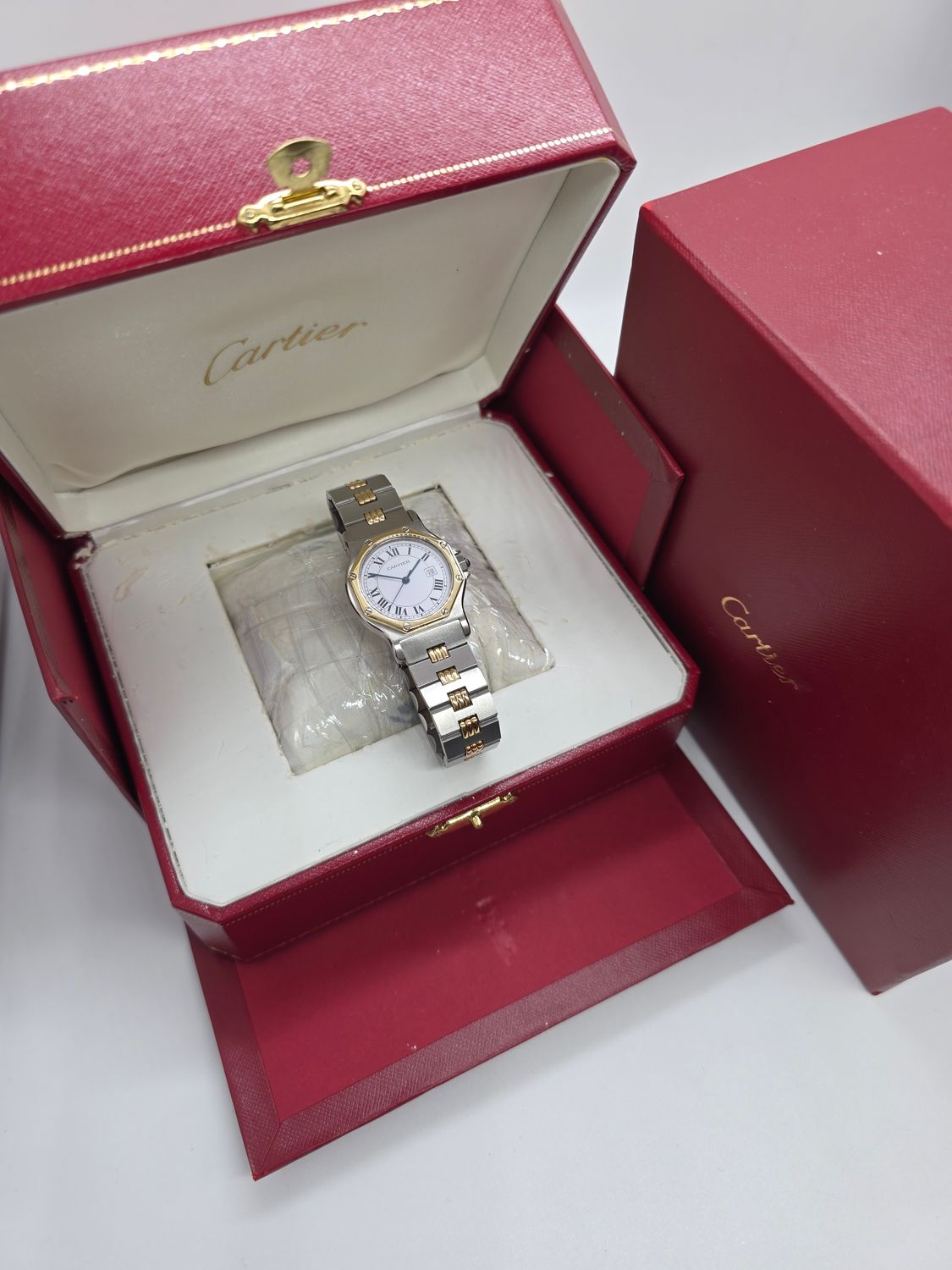 Cartier Santos de Cartier Octagon, White Watch - Ref 2966
