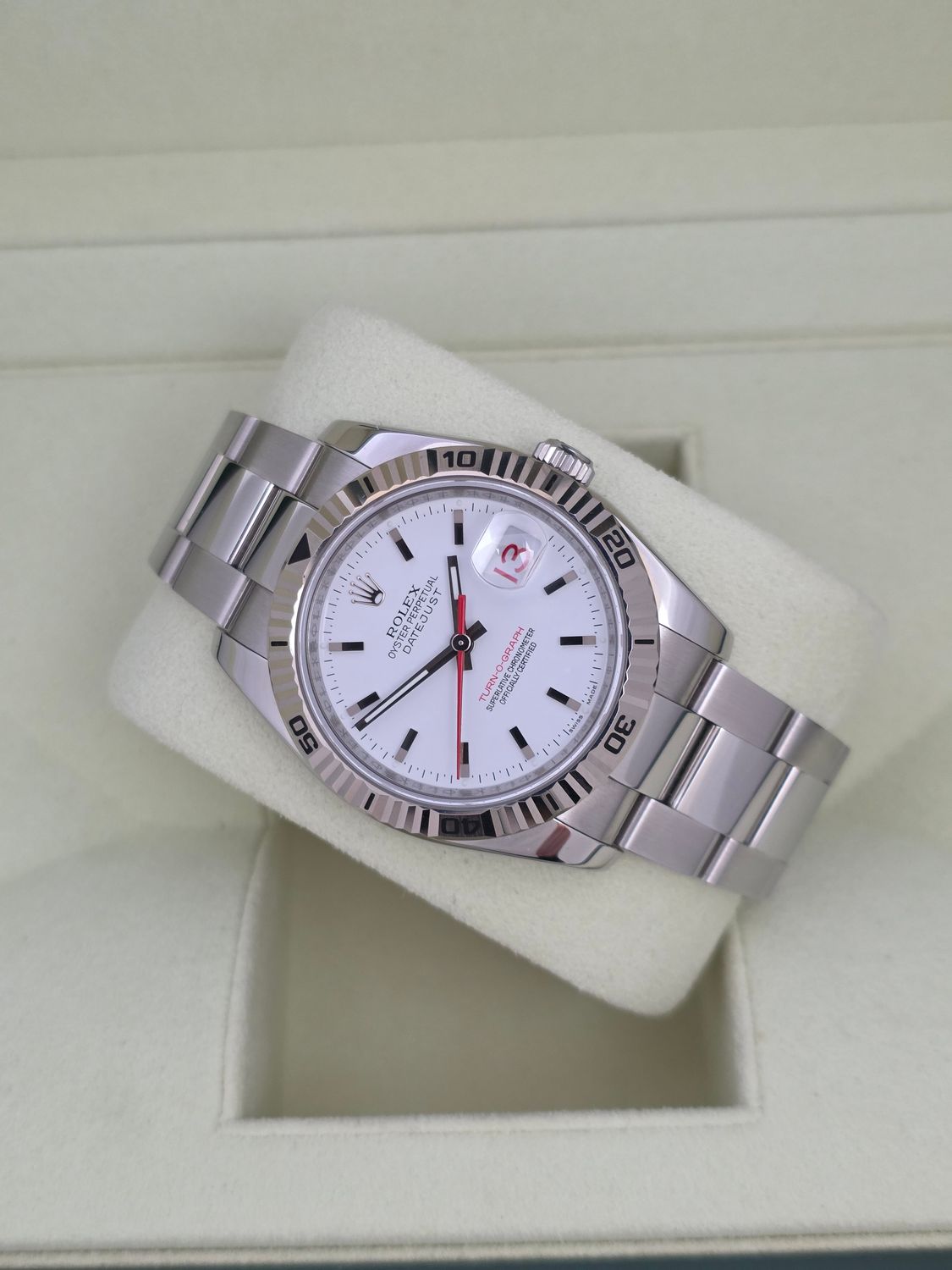 Rolex Datejust 116264 Turn-O-Graph - 2005, NOS Full Set 36mm White Dial