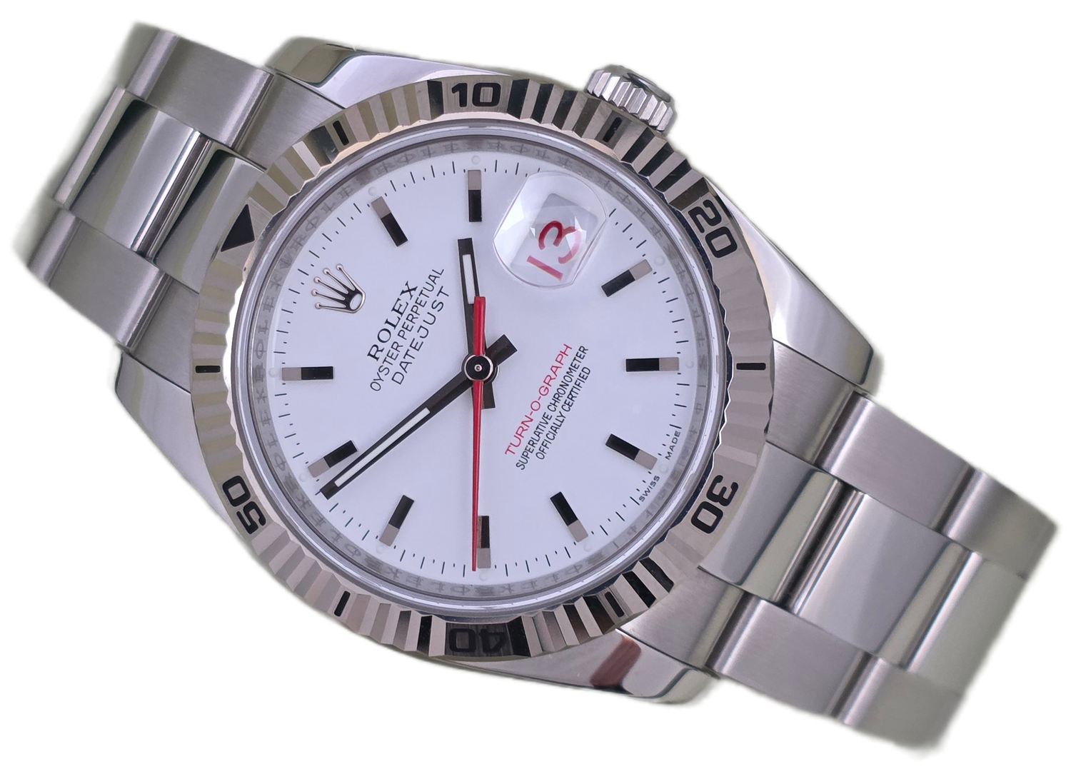 Rolex Datejust 116264 Turn-O-Graph - 2005, NOS Full Set 36mm White Dial