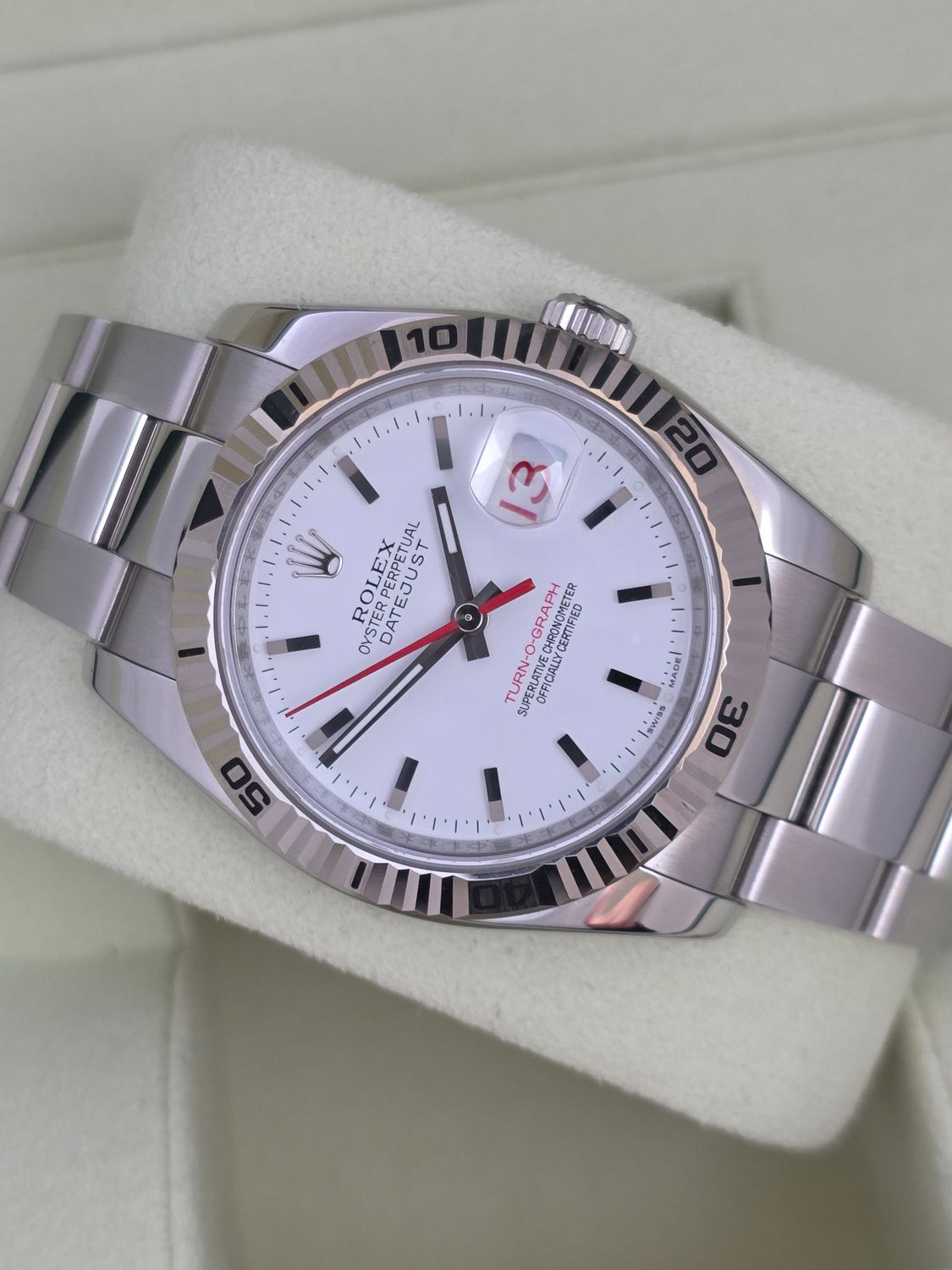 Rolex Datejust 116264 Turn-O-Graph - 2005, NOS Full Set 36mm White Dial