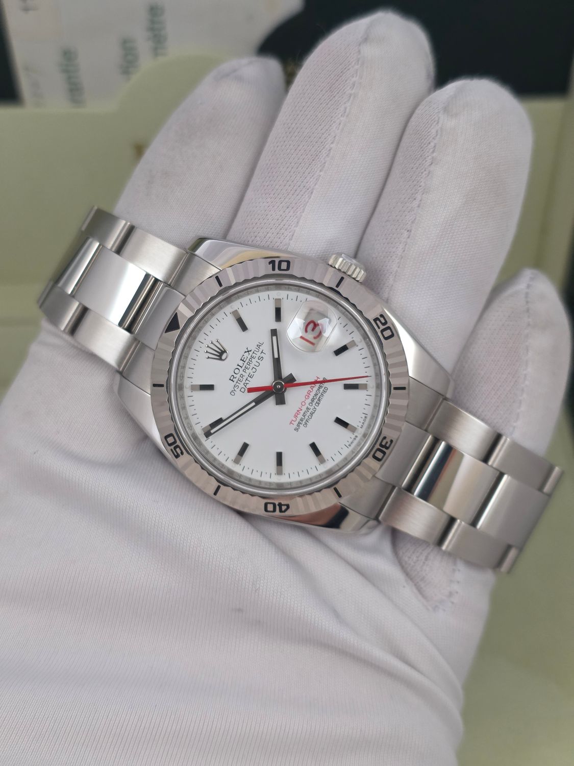 Rolex Datejust 116264 Turn-O-Graph - 2005, NOS Full Set 36mm White Dial