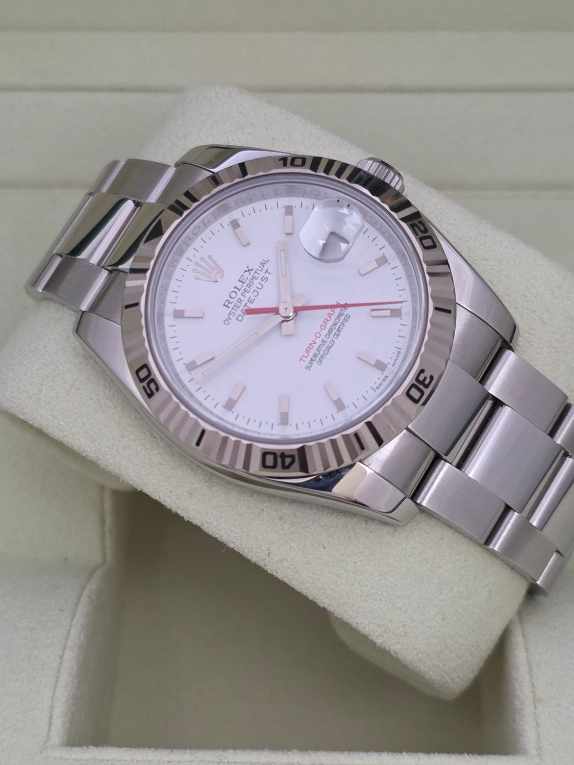 Rolex Datejust 116264 Turn-O-Graph - 2005, NOS Full Set 36mm White Dial