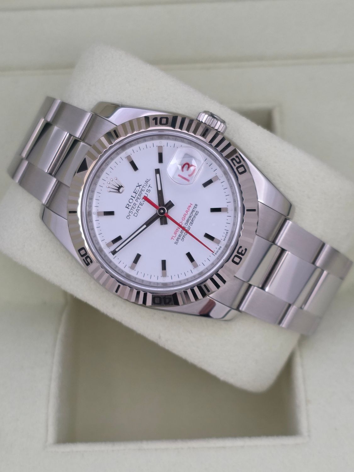 Rolex Datejust 116264 Turn-O-Graph - 2005, NOS Full Set 36mm White Dial