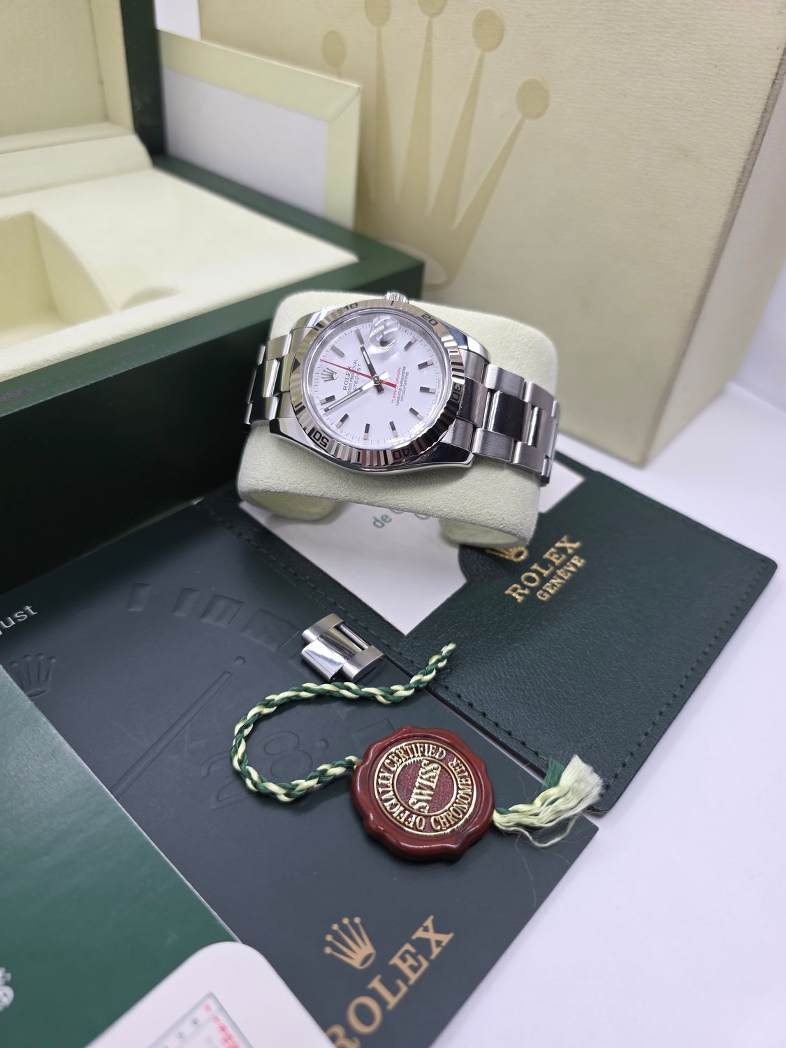 Rolex Datejust 116264 Turn-O-Graph - 2005, NOS Full Set 36mm White Dial