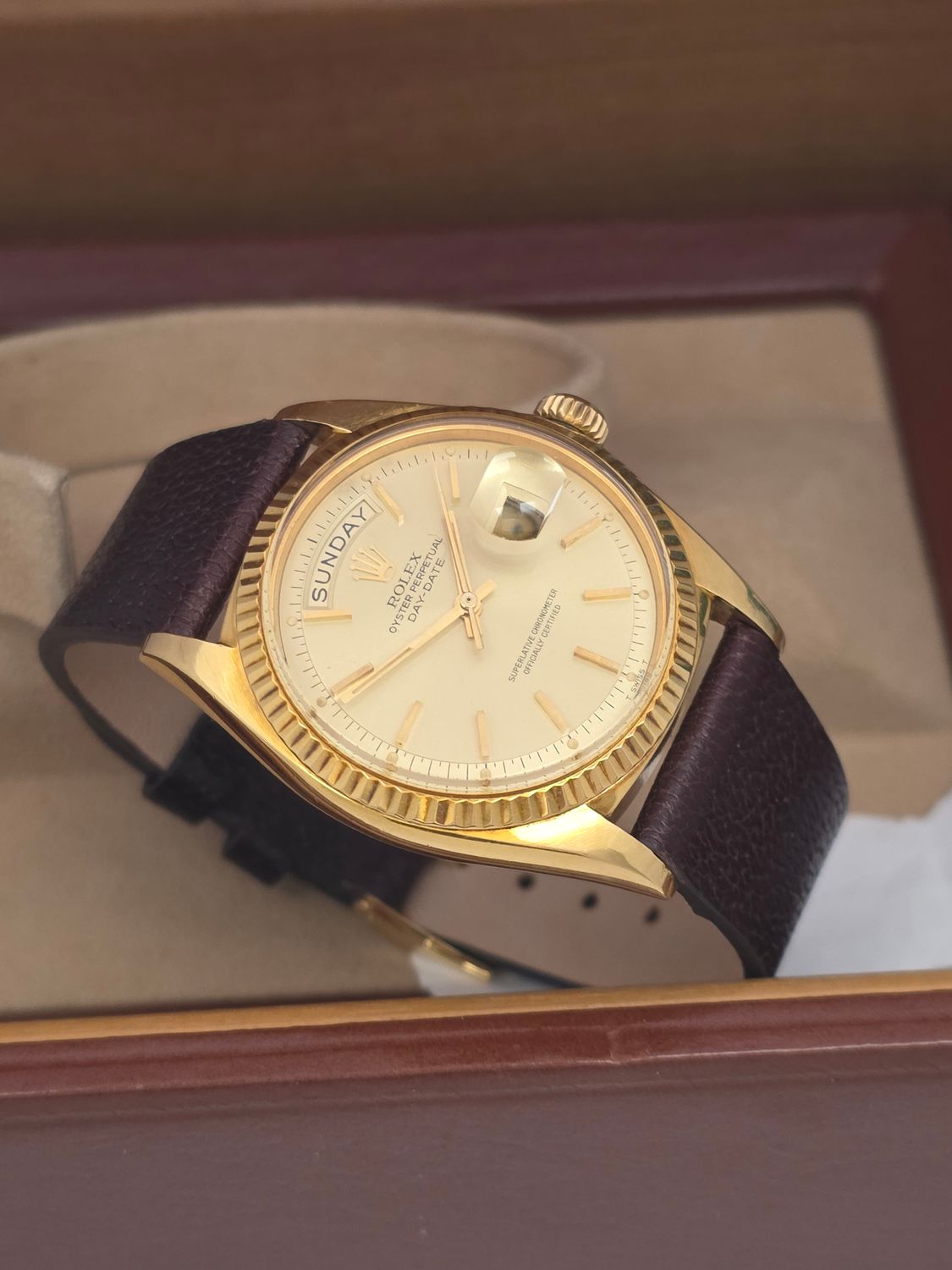 Rolex DayDate 1803 36mm, 18K Gold Original Dial, Circa 1968 Box &amp; Booklets