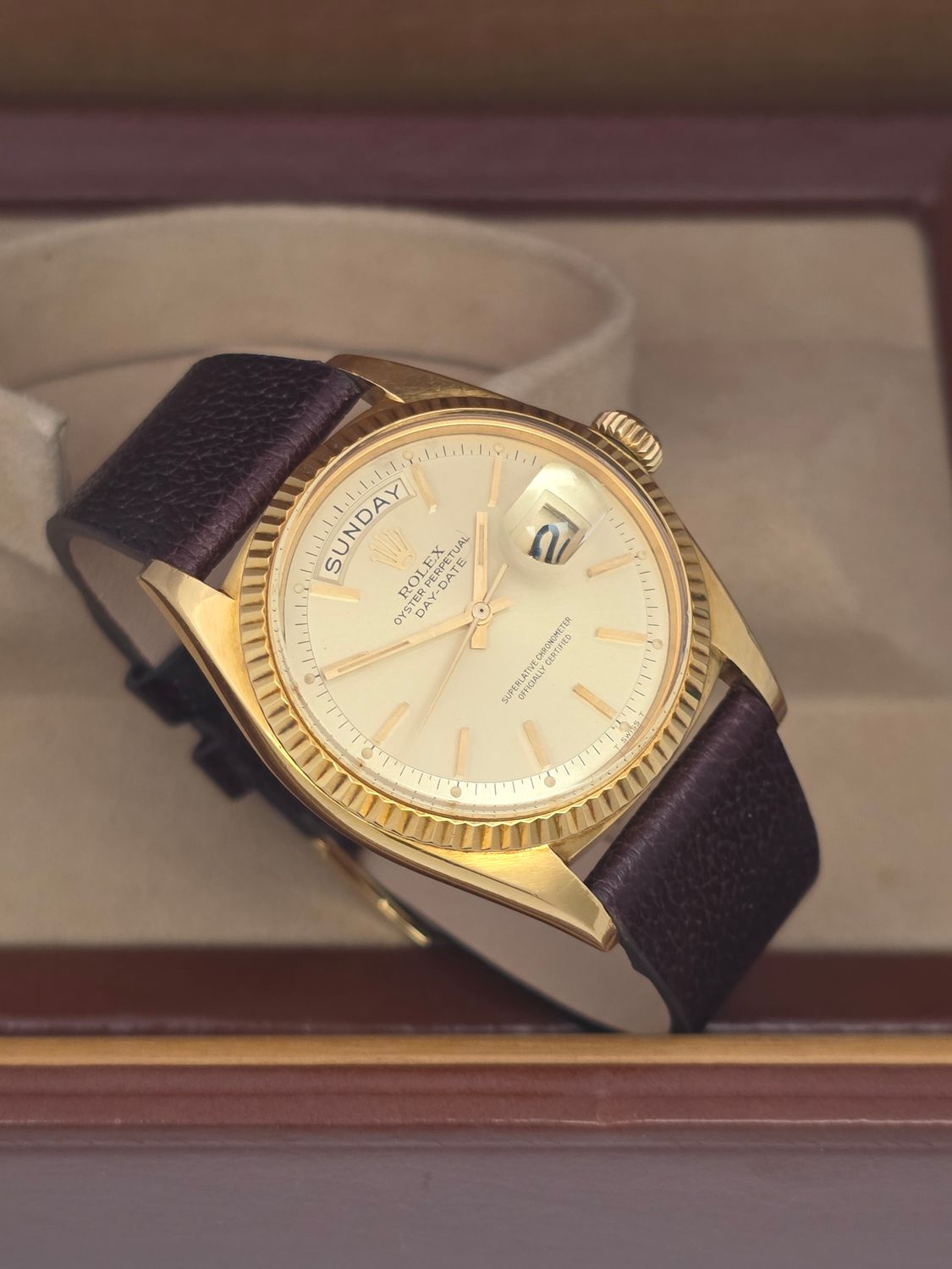 Rolex DayDate 1803 36mm, 18K Gold Original Dial, Circa 1968 Box &amp; Booklets