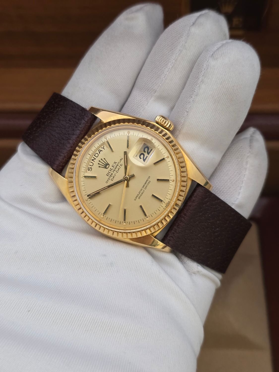 Rolex DayDate 1803 36mm, 18K Gold Original Dial, Circa 1968 Box &amp; Booklets