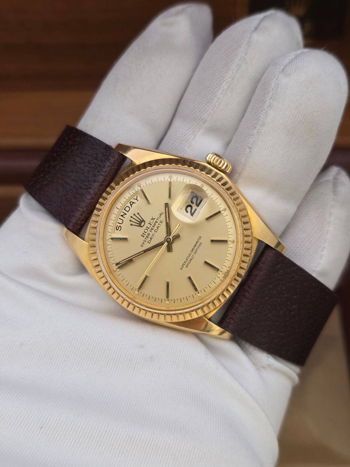 Rolex DayDate 1803 36mm, 18K Gold Original Dial, Circa 1968 Box &amp; Booklets