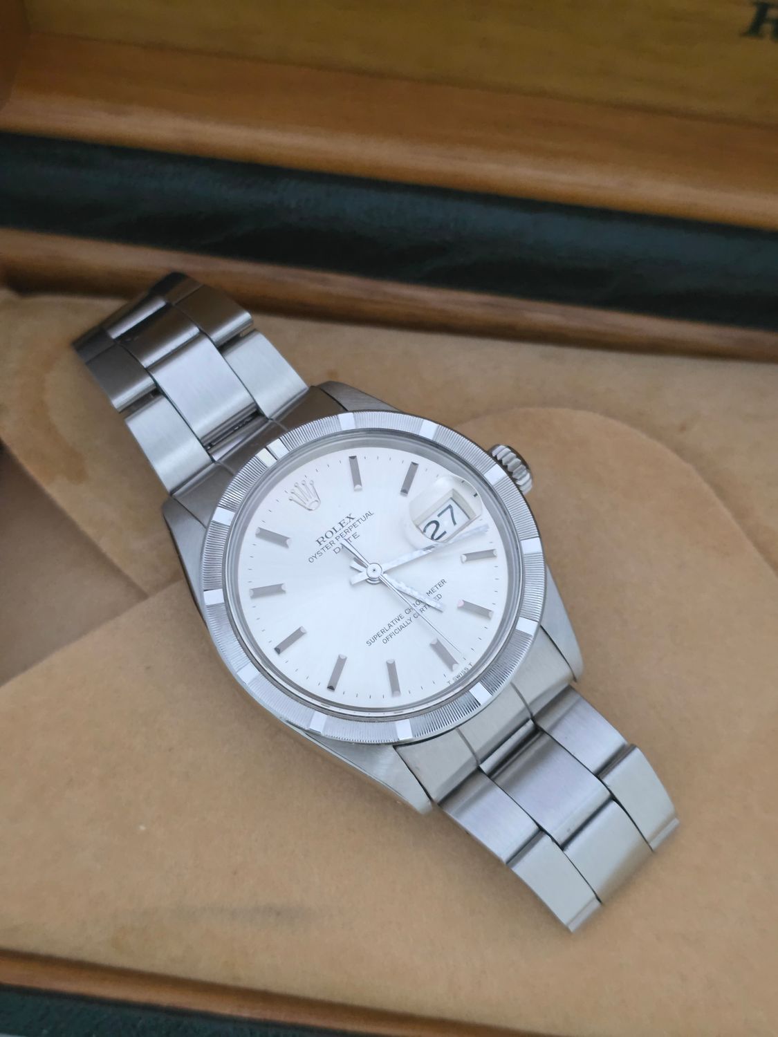 Rolex Oyster Perpetual Date Watch 1501 1971 Automatic Silver Dial, Box &amp; Papers